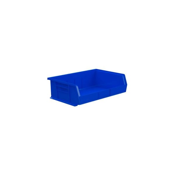 Hang & Stack Storage Bin, Plastic, Blue, 6 PK